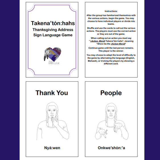 Thanksgiving Action game printable with Thank you and People  Sign Language
