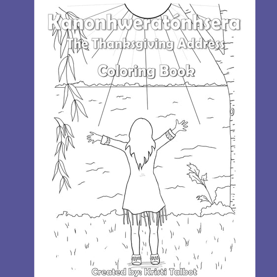 Printable colouring book of thanksgiving address