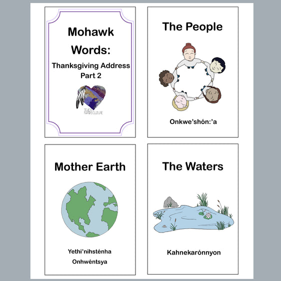 Printable vocabulary of The People, mother earth and waters