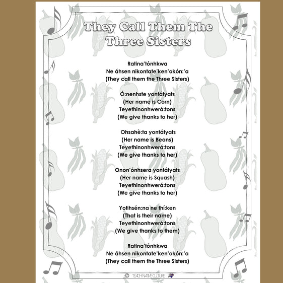Song sheet They Call them the three sisters