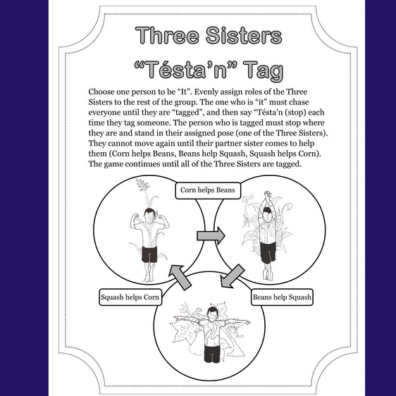 Printable Three Sisters Freeze Tag illustrations