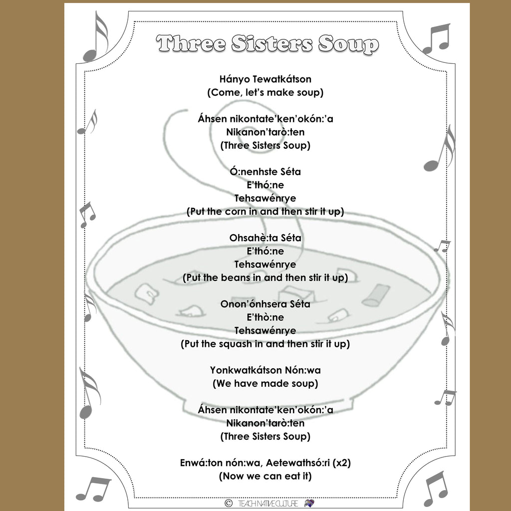 Three Sisters Soup Song Sheet