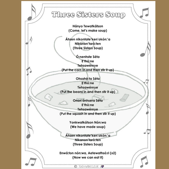Three Sisters Soup Song Sheet